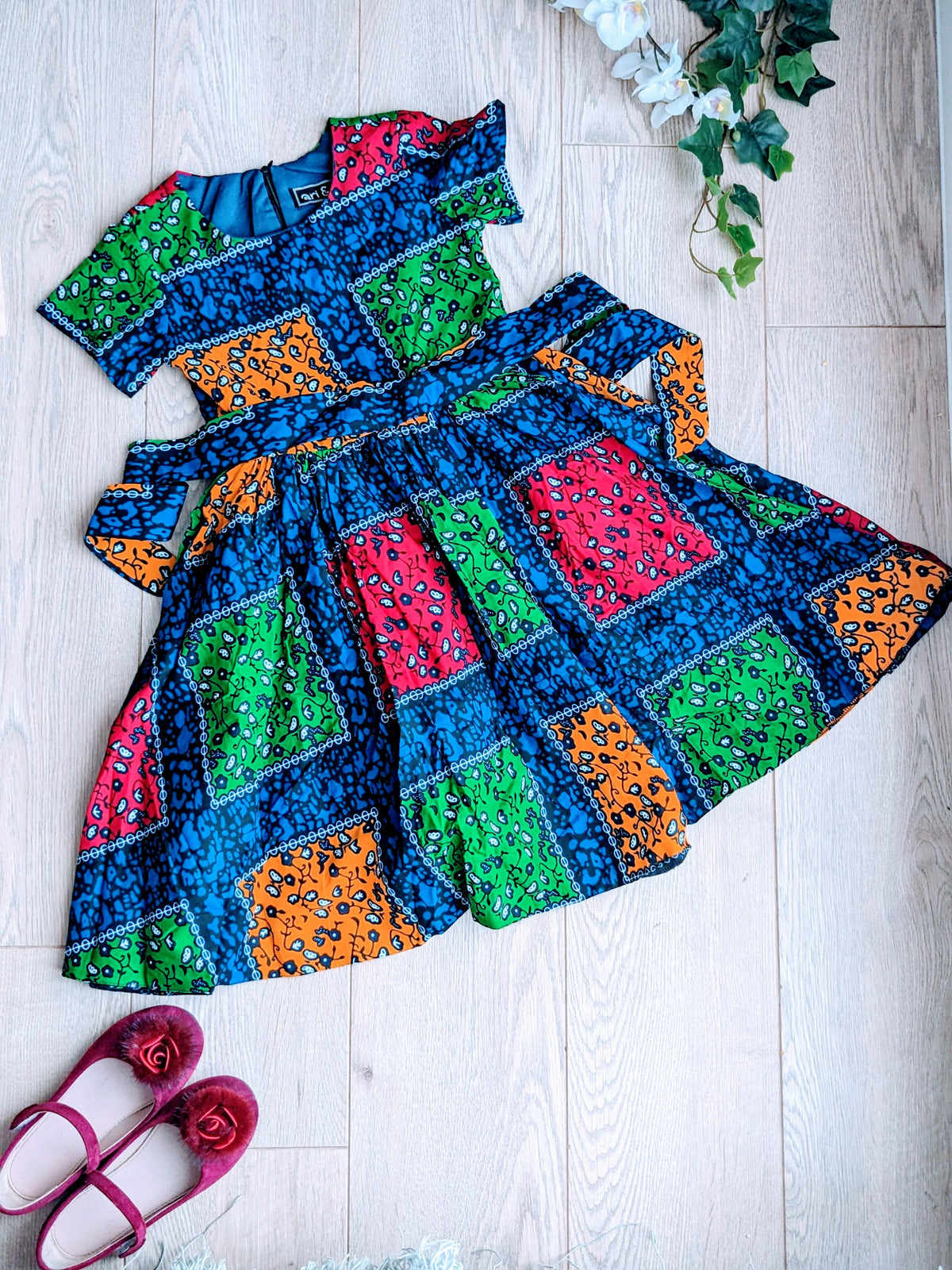 Patchworks Box Pattern Ankara Dress