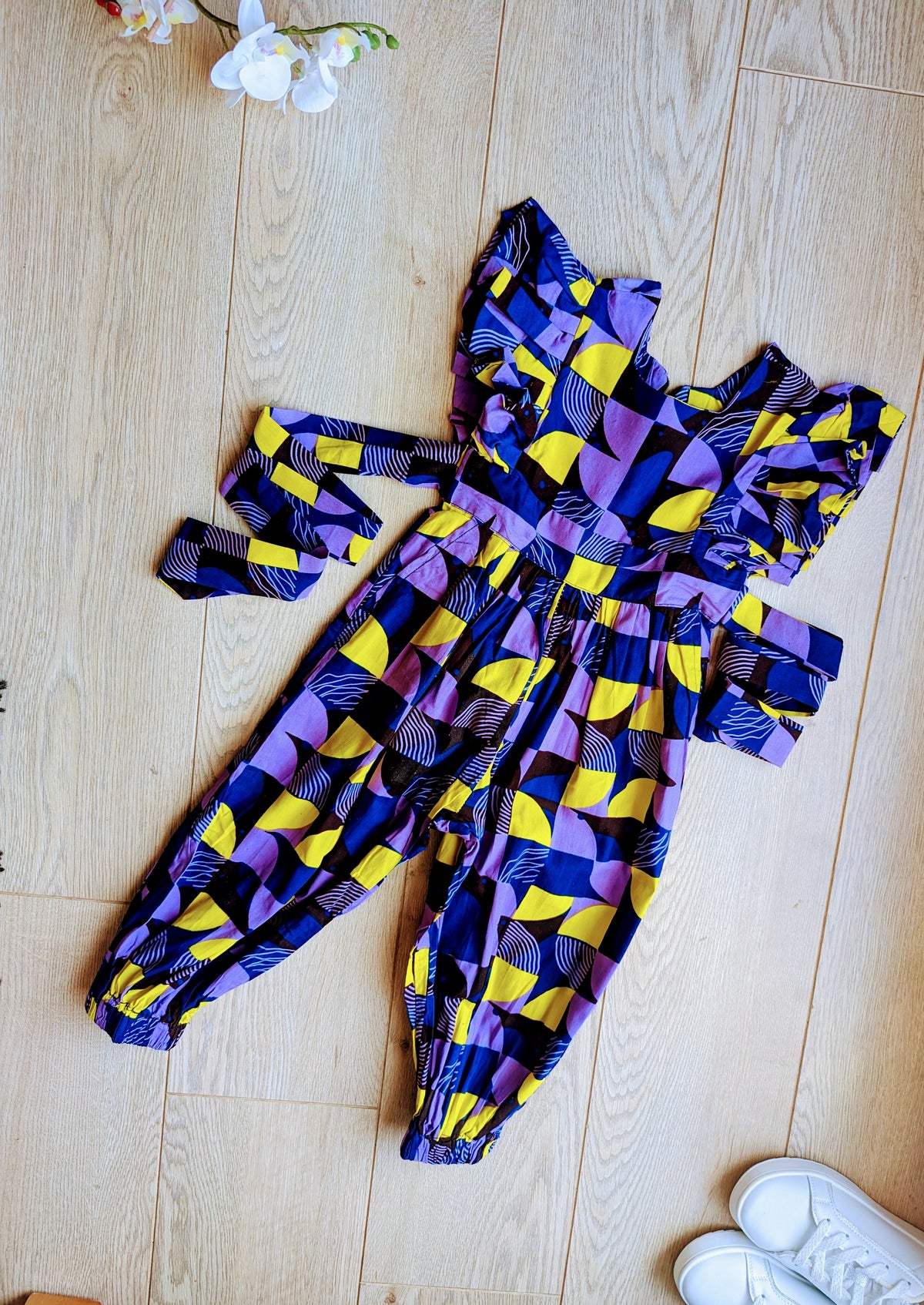 Yellow and Purple Ankara Jumpsuit