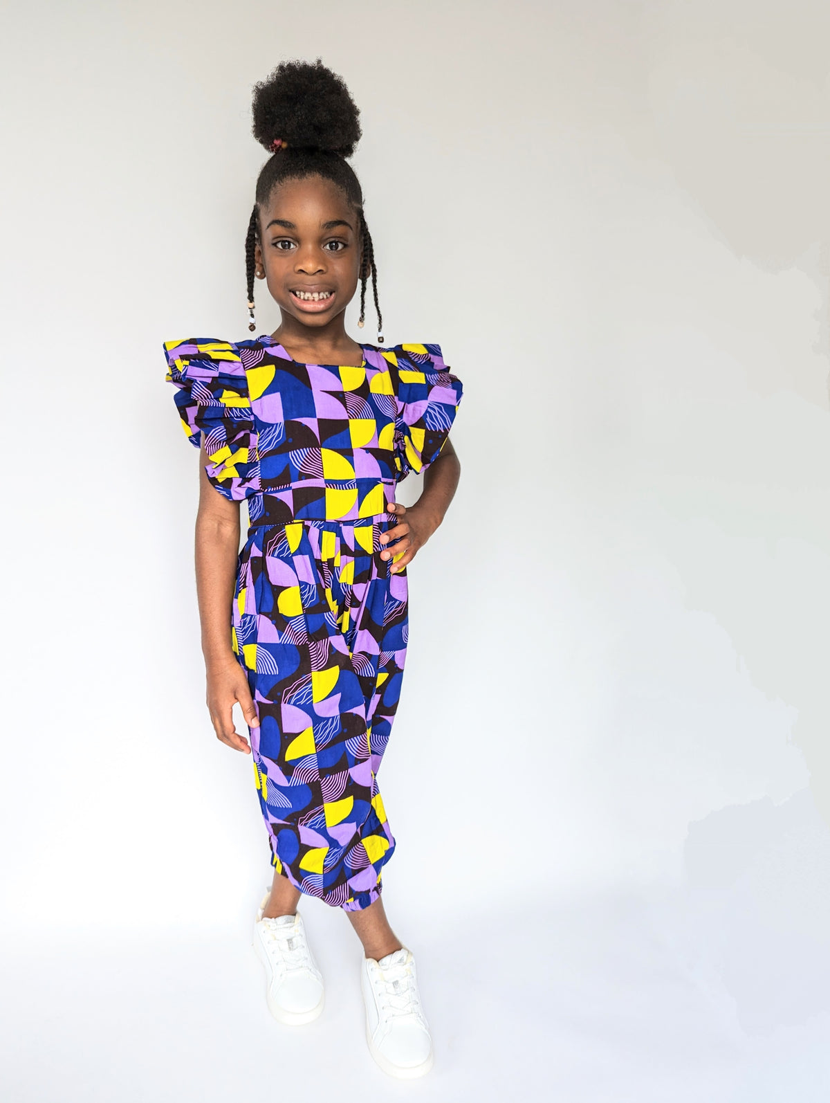 Yellow and Purple Ankara Jumpsuit