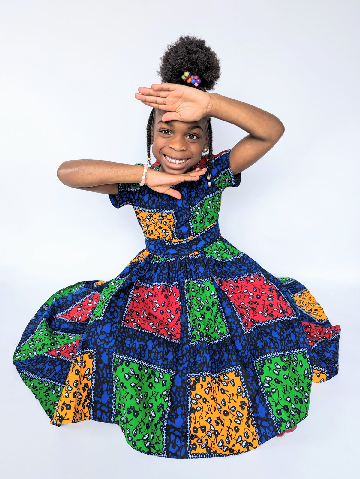 Patchworks Box Pattern Ankara Dress