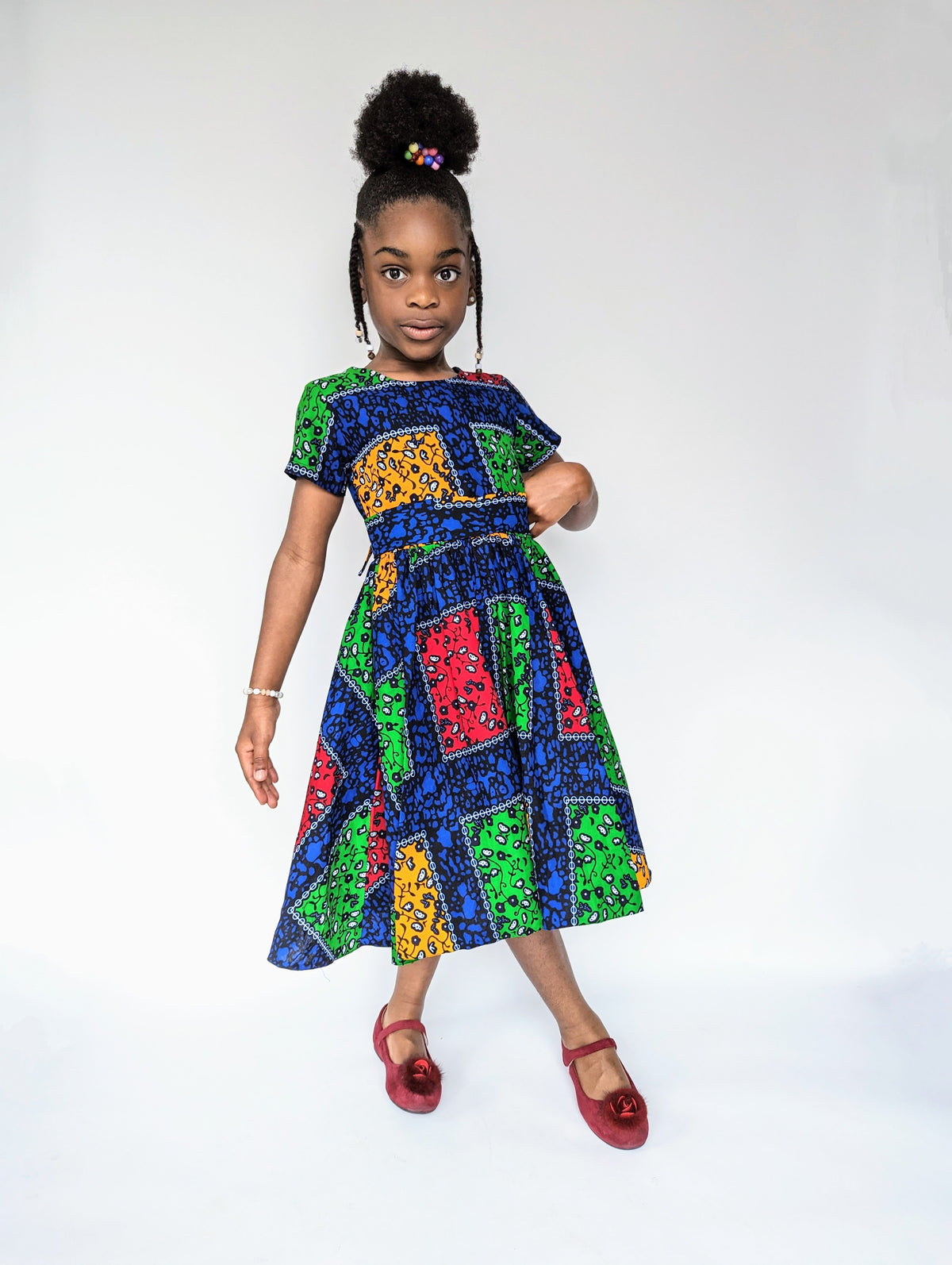 Patchworks Box Pattern Ankara Dress