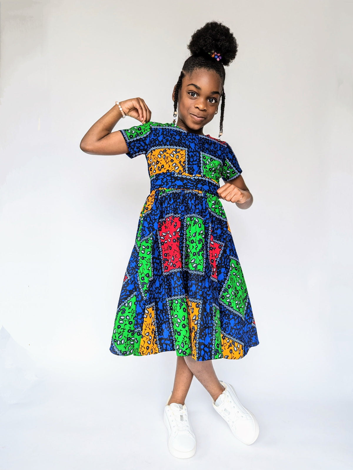 Patchworks Box Pattern Ankara Dress