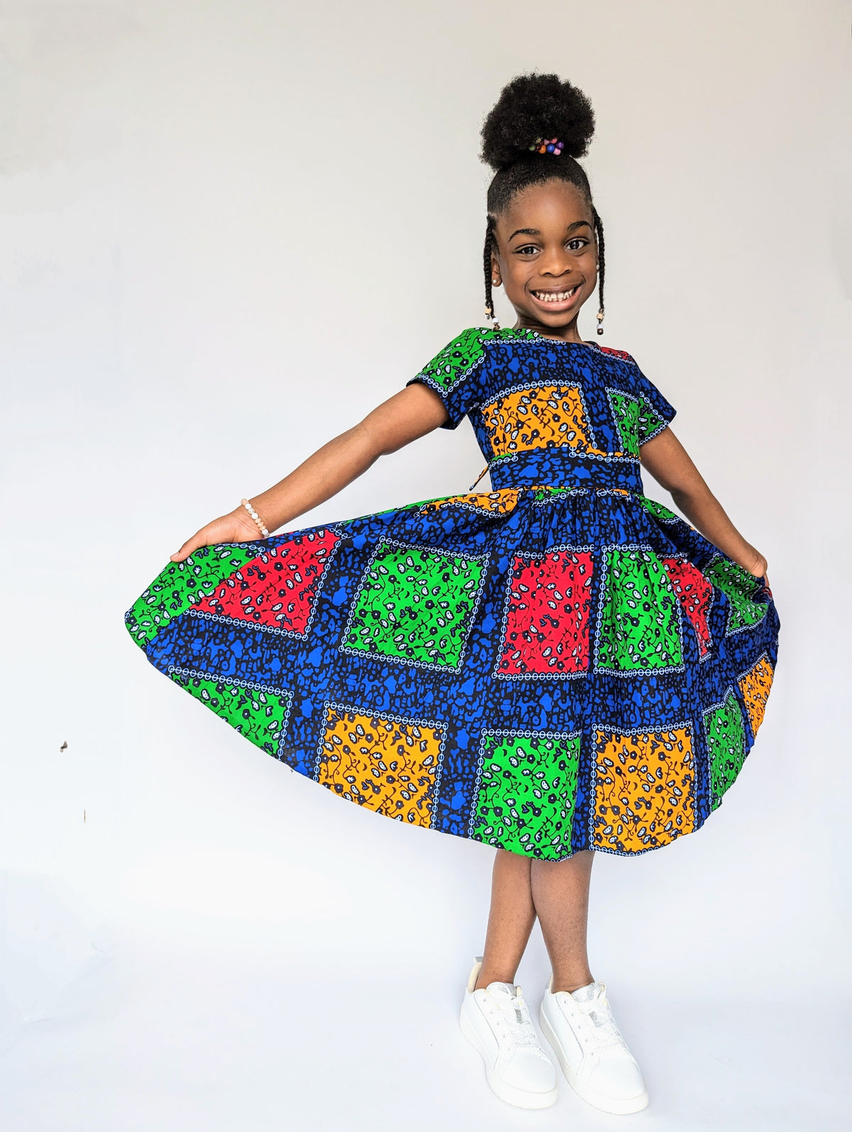 Patchworks Box Pattern Ankara Dress